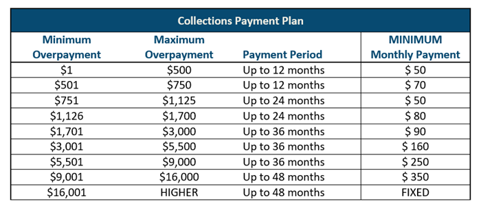 collection payment plan