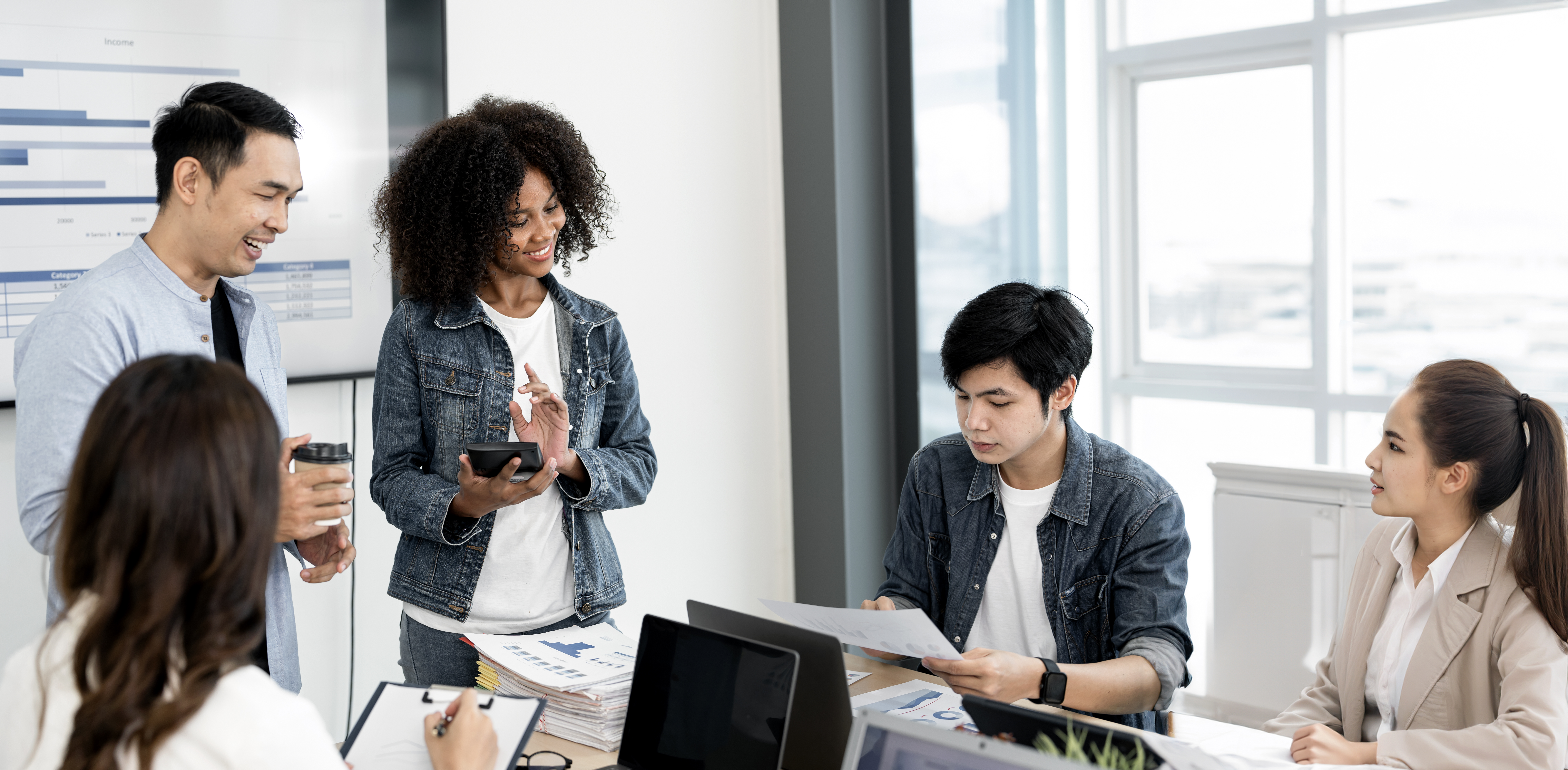 Students working